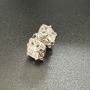 Silver Tacori CZ Stud Earrings